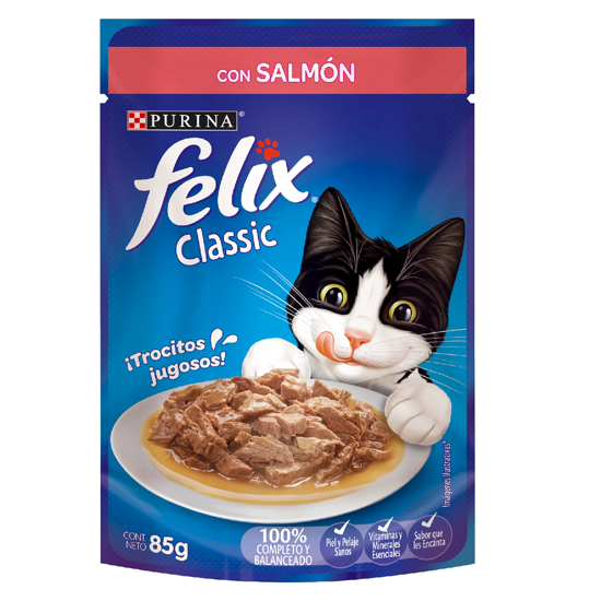 Alimento húmedo Felix sabor salmón 85 gr.