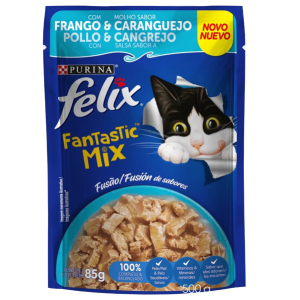 Alimento húmedo Felix sabor Pollo y Cangrejo 85 gr.