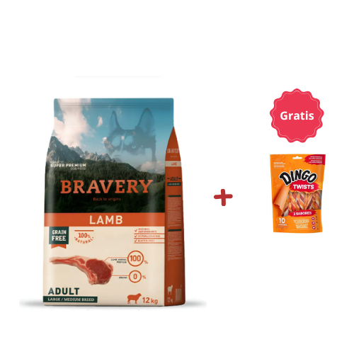 Bravery Adulto Raza Mediana y Grande Cordero 12 Kg