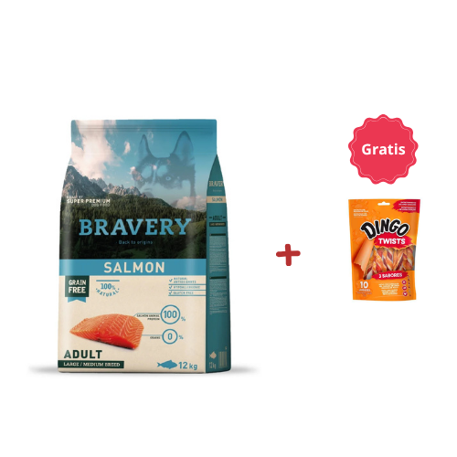 Bravery Adulto Raza Mediana y Grande Salmon 12 Kg