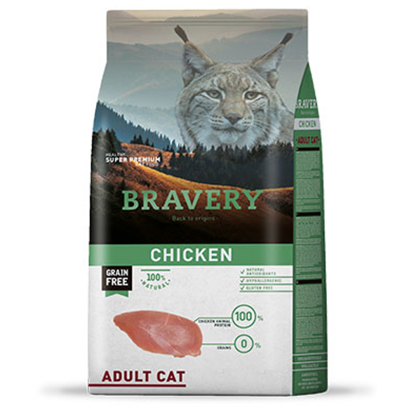 Bravery gato adulto pollo